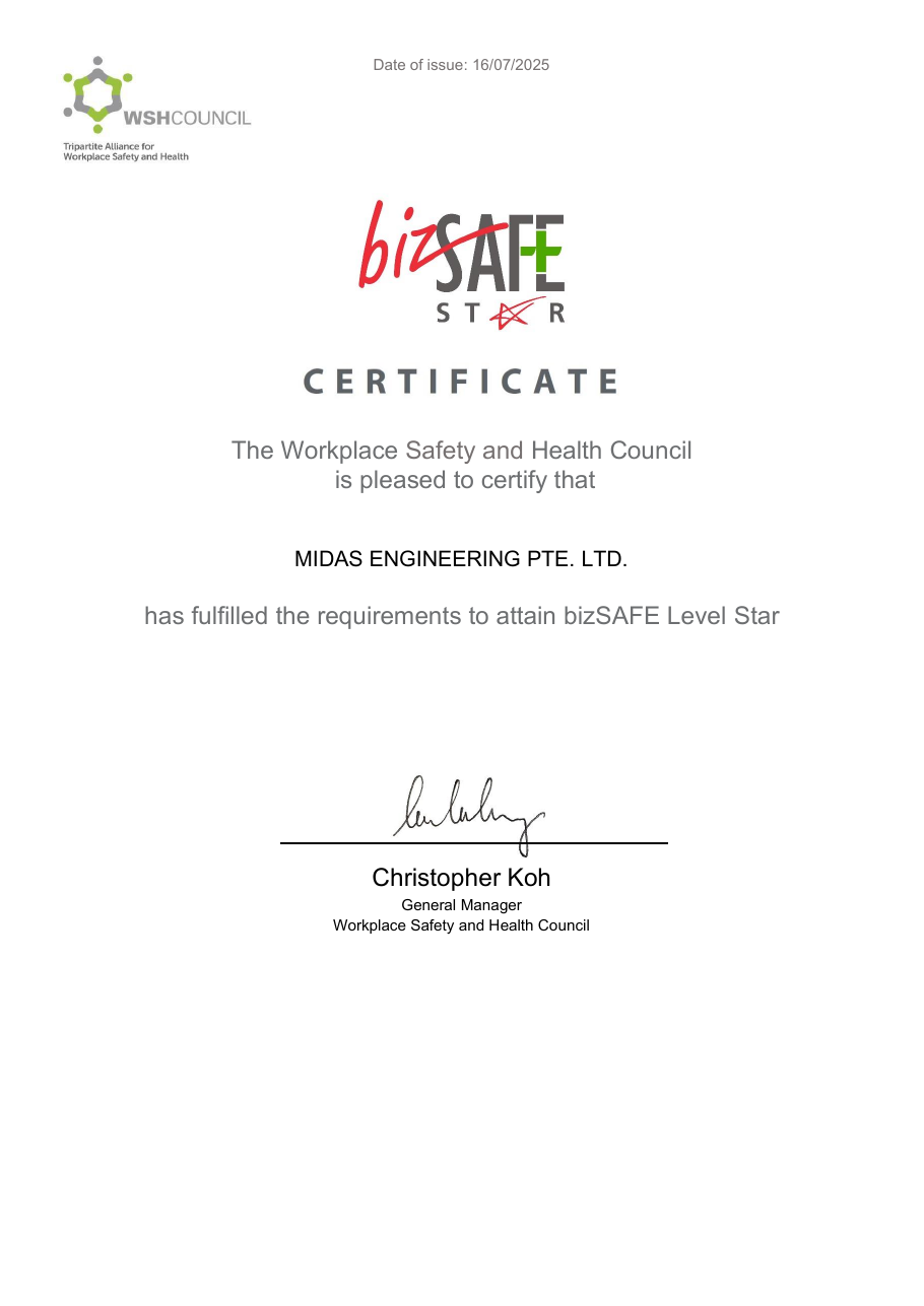 bizSAFE Star Certificate